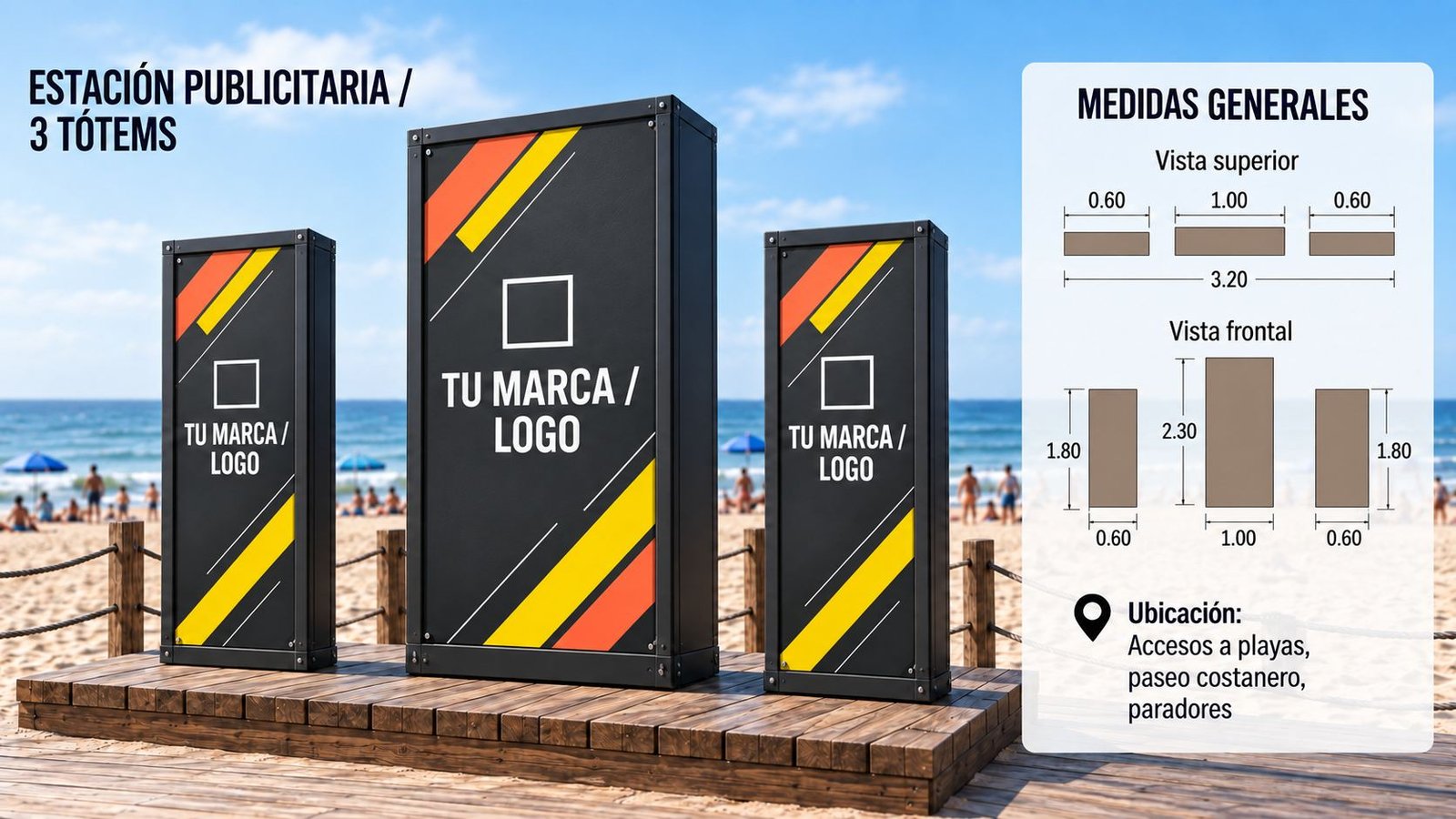 Estación Publicitaria en Playas y Costaneras